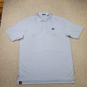 Turtleson Golf Polo Shirt Mens XL Blue Striped Short Sleeve Performance Logo